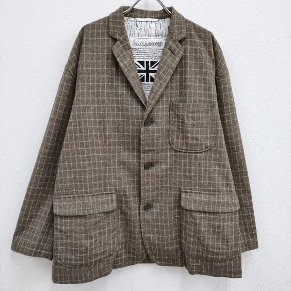 AQUAROCK アクアロック WOOL CHECK JACKET 定価49500円 ジャーナルスタンダード購入 テーラードジャケット 23AW  ベージュ【中古】4-0227T♪