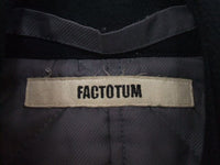 FACTOTUM サイズ46 ウール 日本製 ピーコート ブラック メンズ ファクトタム【中古】1-0202A☆