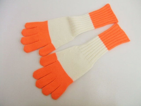 EZ DO by EACH TIME 新品 Border Gloves サイズM 手袋 オレンジ ホワイト メンズ イーチタイム【中古】1-0311T♪