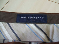 TOMORROWLAND タック　チノ　リネン混　サイズ48 パンツ ブラウン メンズ トゥモローランド【中古】1-0914T△