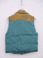 VISVIM PEERLESS Green サイズ1 STRABLER DOWN VEST ダウンベスト 2021AW ライトブルー ベージュ メンズ  ビズビム/ヴィズヴィム【中古】2-0107T♪