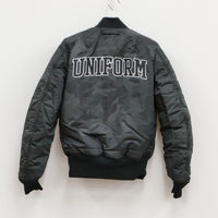 uniform experiment/ALPHA REVERSIBLE MA-1 UE-167146 リバーシブル ジャケット ブラック ユニフォームエクスペリメント【中古】2-1231T♪
