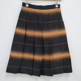 MARC BY MARC JACOBS LIDA STRIPE PLEATED シルク混 サイズ2 スカート ブラック ブラウン マークバイマークジェイコブス【中古】3-1108T♪