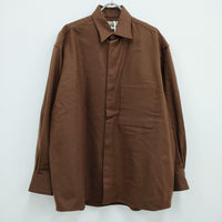 YOKE 新品 COVERED OVERSIZE SHIRT 定価37400円 オーバーサイズシャツ 長袖シャツ 22AW ブラウン メンズ ヨーク【中古】3-1005T♪