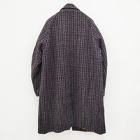 Needles Chester Coat - Wool Jacquard 定価97900円 サイズM ロング チェスターコート エンジ チャコールグレー メンズ ニードルス【中古】3-1103A◎