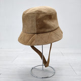 Indietro Association 新品 Leather Bucket Hat ヌバックバケットハット 定価18700円 豚革 サイズ1 帽子 ハット ベージュ メンズ インディエトロアソシエーション【中古】3-1222T◎