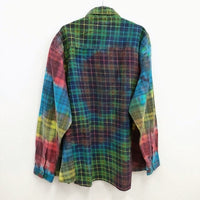 Rebuild by Needles 再構築 加工 リメイク タイダイ HM307 Flannel Shirt Tie Dye 長袖シャツ グリーン リビルドバイニードルス【中古】3-0924T♪