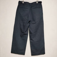 nuterm Wide Trousers ワイドトラウザー ウールコットン パンツ ネイビー メンズ ニューターム【中古】3-0903T∞