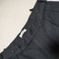 nuterm Wide Trousers ワイドトラウザー ウールコットン パンツ ネイビー メンズ ニューターム【中古】3-0903T∞