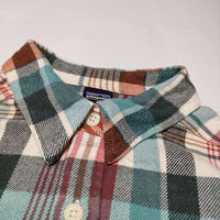 patagonia 53915 FJORD FLANNEL SHIRT オーガニックコットン ネルシャツ チェック 長袖シャツ ブルー ブラウン レディース パタゴニア【中古】3-1030T∞