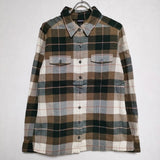 patagonia 53915 FJORD FLANNEL SHIRT オーガニックコットン ネルシャツ チェック 長袖シャツ カーキ レディース パタゴニア【中古】3-1030T∞