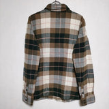 patagonia 53915 FJORD FLANNEL SHIRT オーガニックコットン ネルシャツ チェック 長袖シャツ カーキ レディース パタゴニア【中古】3-1030T∞