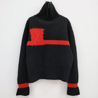 kudos tomorrow's kids sweater タートルネック セーター サイズ1 ウール ニット ブラック レッド メンズ クードス【中古】3-1228T♪