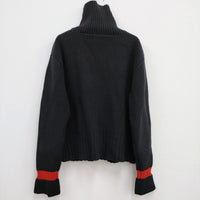 kudos tomorrow's kids sweater タートルネック セーター サイズ1 ウール ニット ブラック レッド メンズ クードス【中古】3-1228T♪