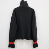 kudos tomorrow's kids sweater タートルネック セーター サイズ1 ウール ニット ブラック レッド メンズ クードス【中古】3-1228T♪