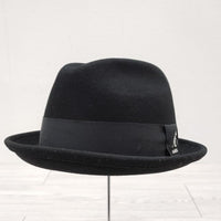 KANGOL 中折れハット K0877SM CA01474 USA製 アメリカ製 ウール 帽子 ハット ブラック メンズ カンゴール【中古】3-1225T◎