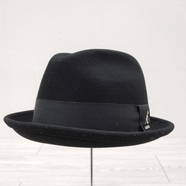 KANGOL 中折れハット K0877SM CA01474 USA製 アメリカ製 ウール 帽子 ハット ブラック メンズ  カンゴール【中古】3-1225T◎