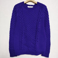 green label relaxing UNITED ARROWS CM アラン ラグラン クルーネック セーター ニット パープル メンズ グリーンレーベルリラクシング【中古】3-1213T∞