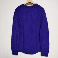 green label relaxing UNITED ARROWS CM アラン ラグラン クルーネック セーター ニット パープル メンズ グリーンレーベルリラクシング【中古】3-1213T∞