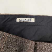 AURALEE BLUEFACED WOOL CHECK WIDE SLACKS 定価38500円 サイズ3 パンツ ブラウン メンズ オーラリー【中古】4-0111T◎